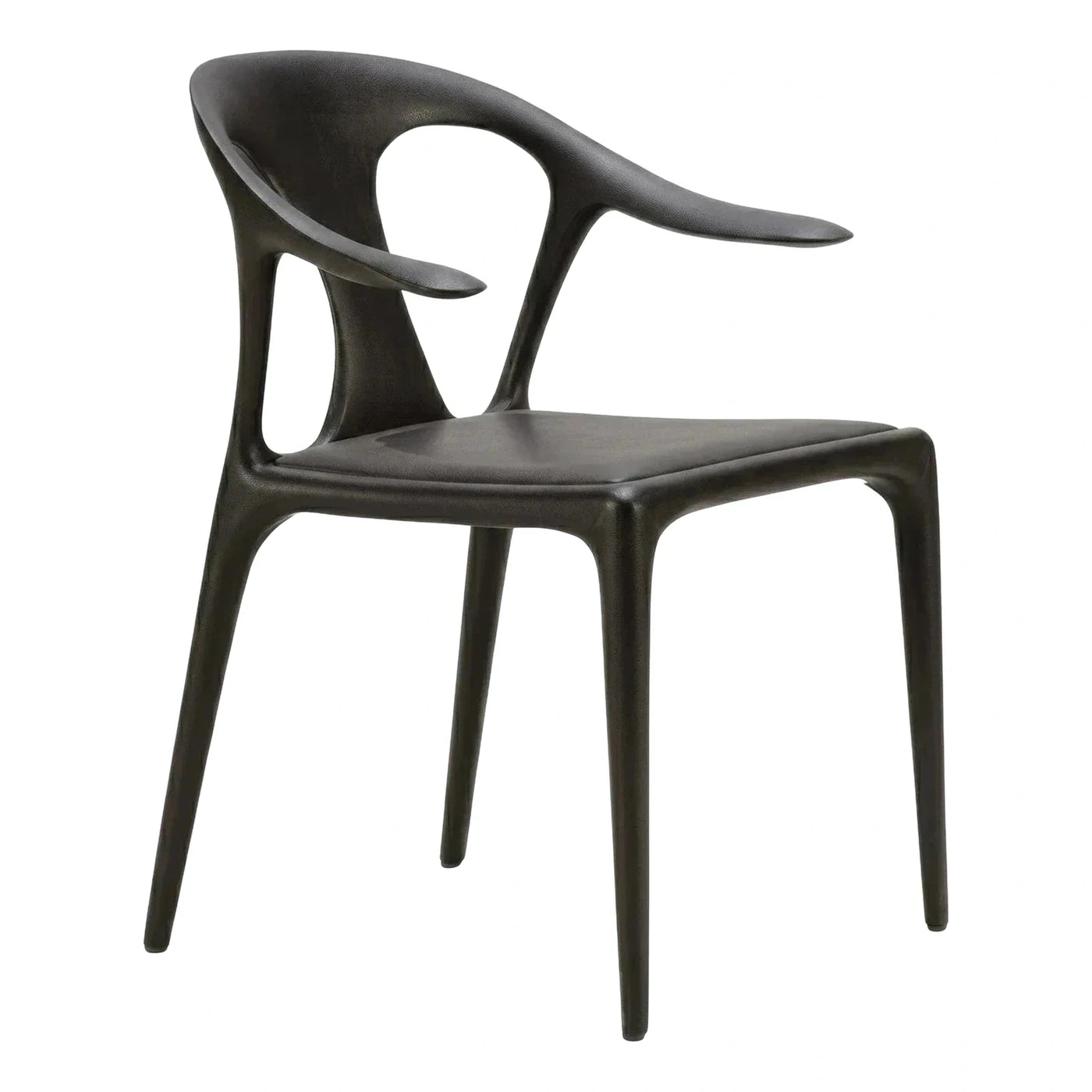 Black Sculptural Armchair with Seamless Design