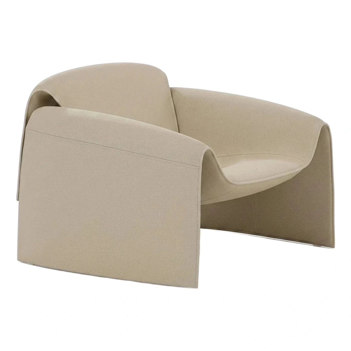 Modern Beige Sculptural Lounge Chair