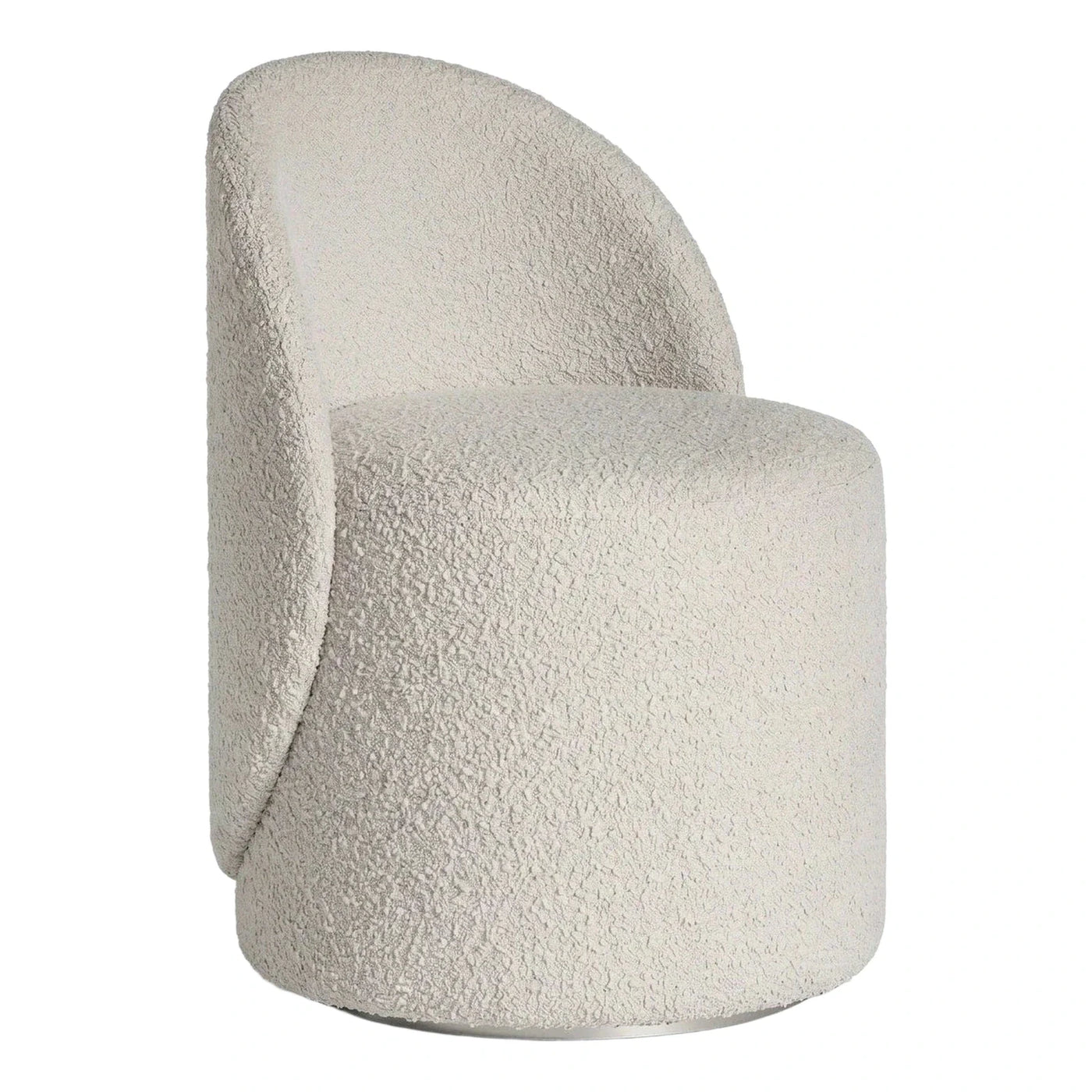 Cream Boucle Swivel Accent Chair