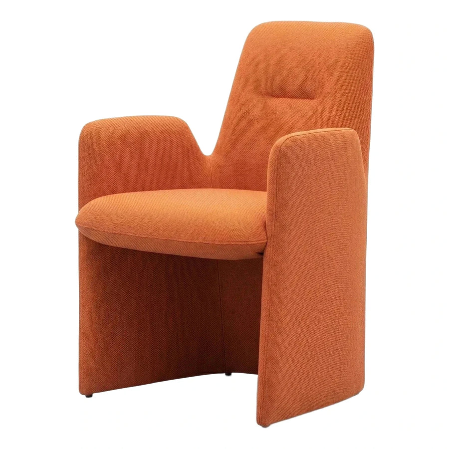 Burnt Orange Modern Upholstered Lounge Armchair