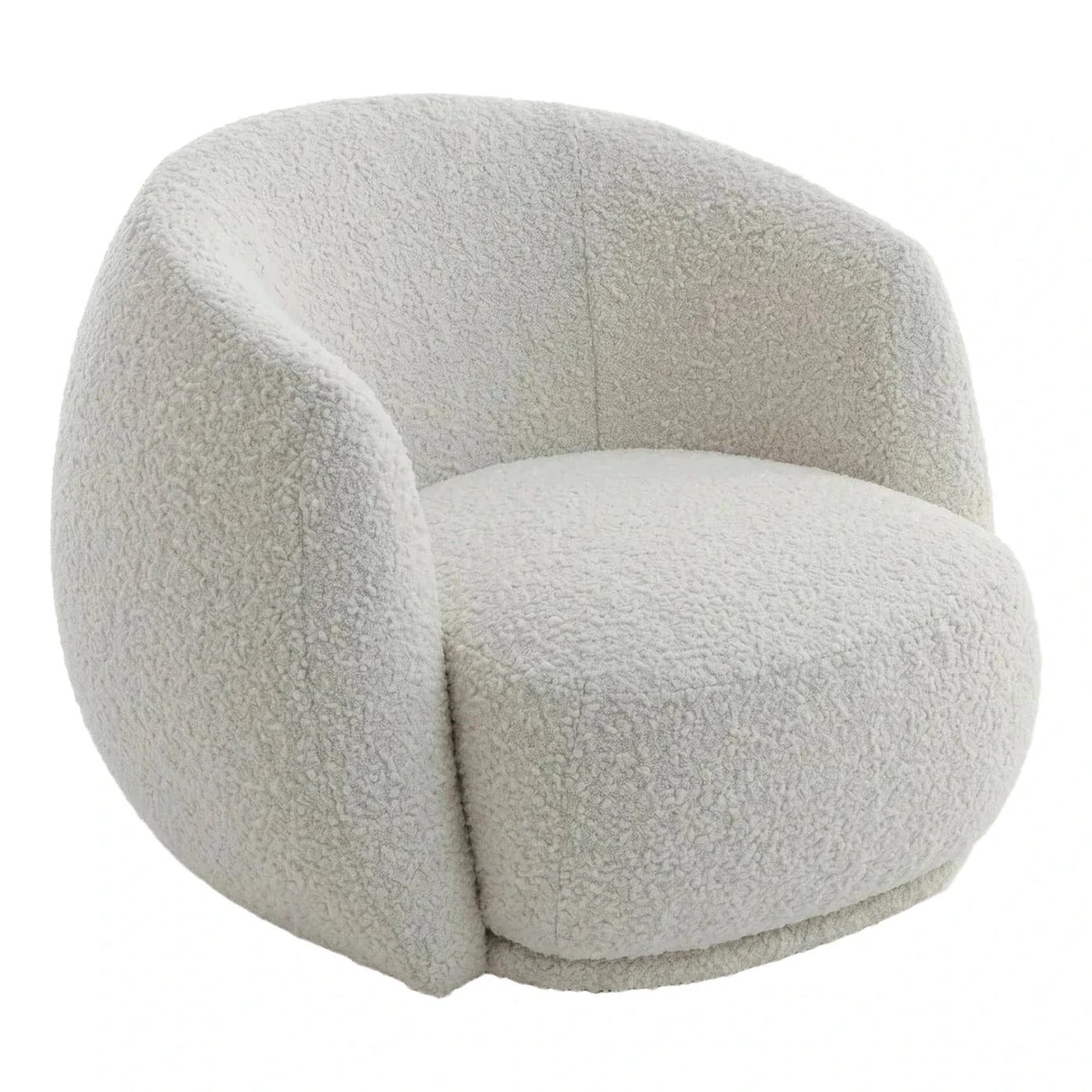 White Boucle Round Tub Armchair
