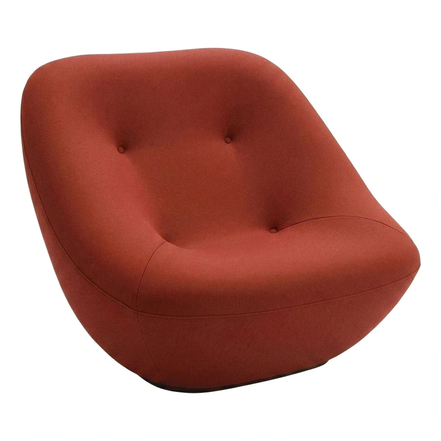 Modern Rust Fabric Lounge Chair with Button Tufting