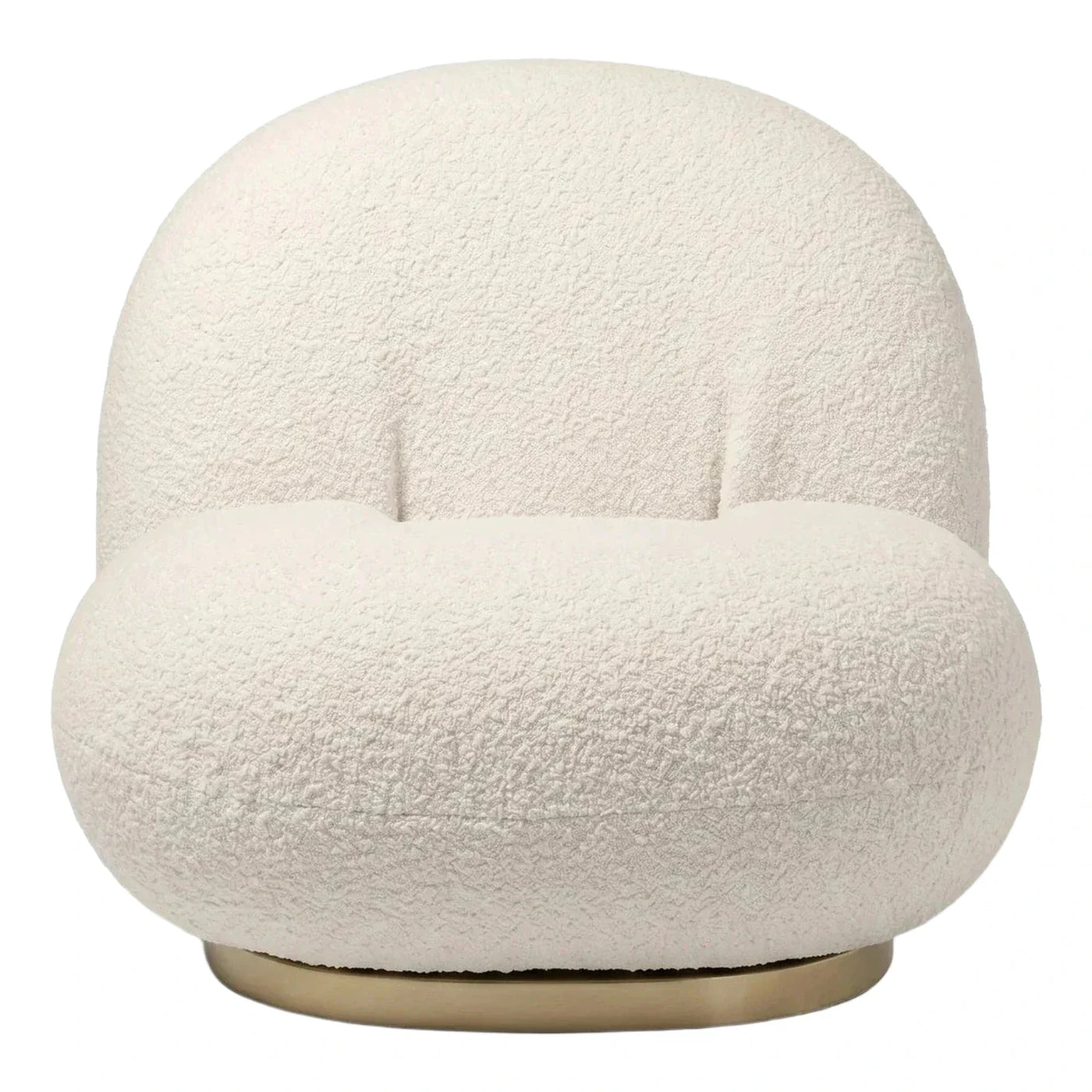 Cream Boucle Round Swivel Armchair
