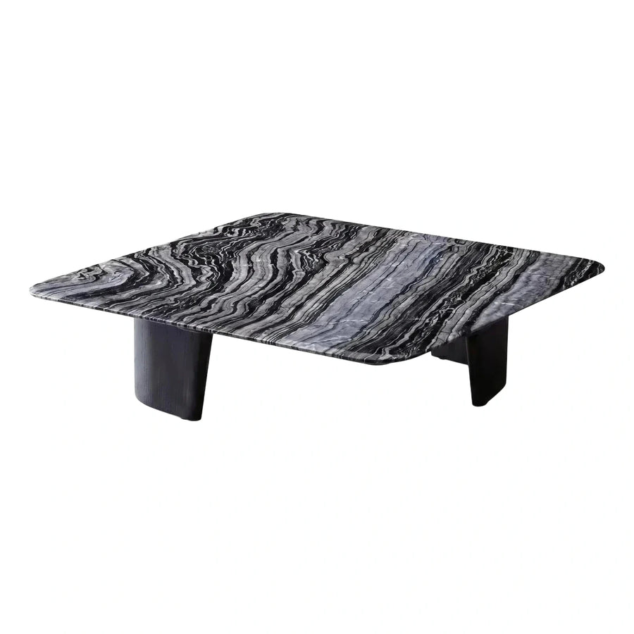 Rectangular Black and White Marble Coffee Table