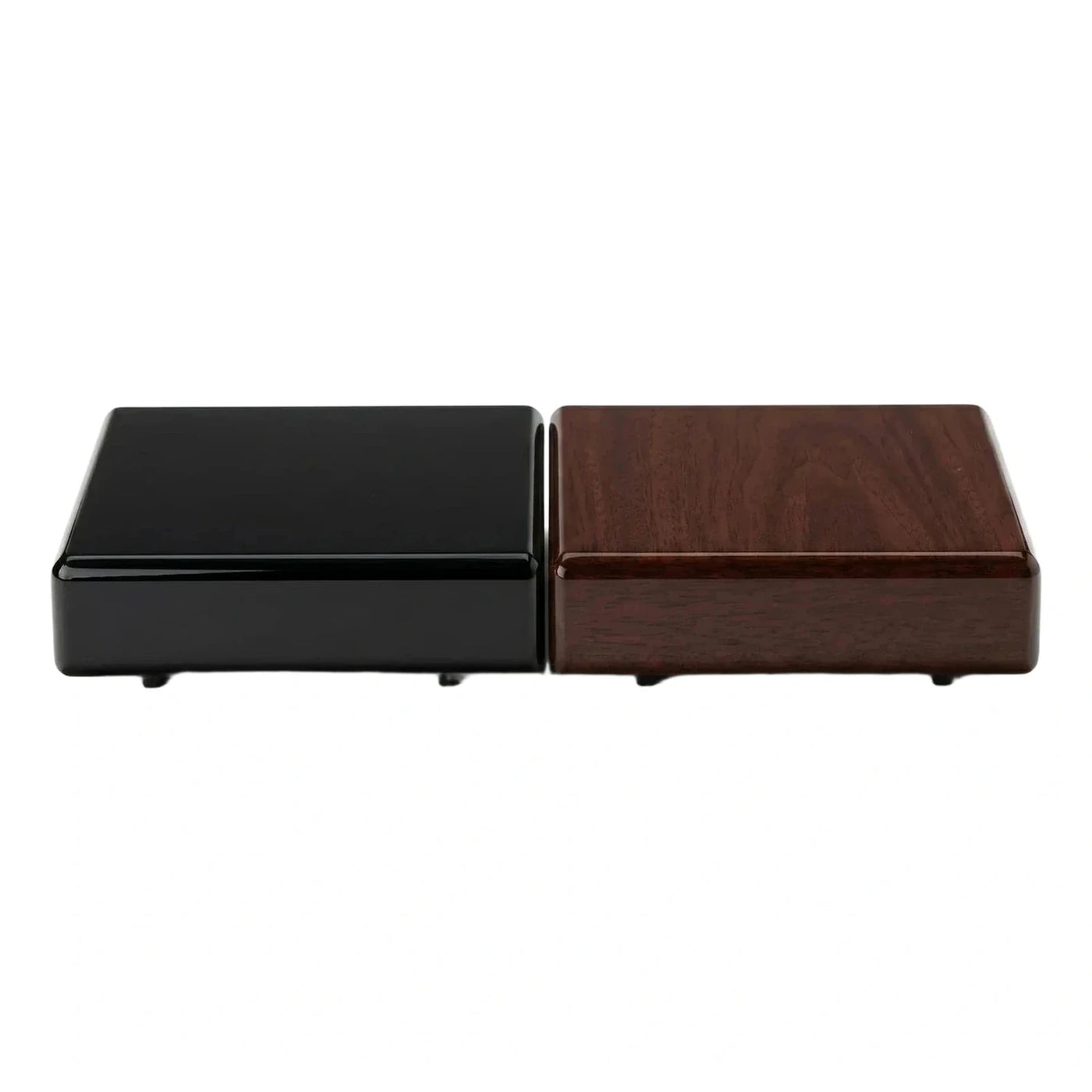 Glossy Black and Wood Rectangular Coffee Tables