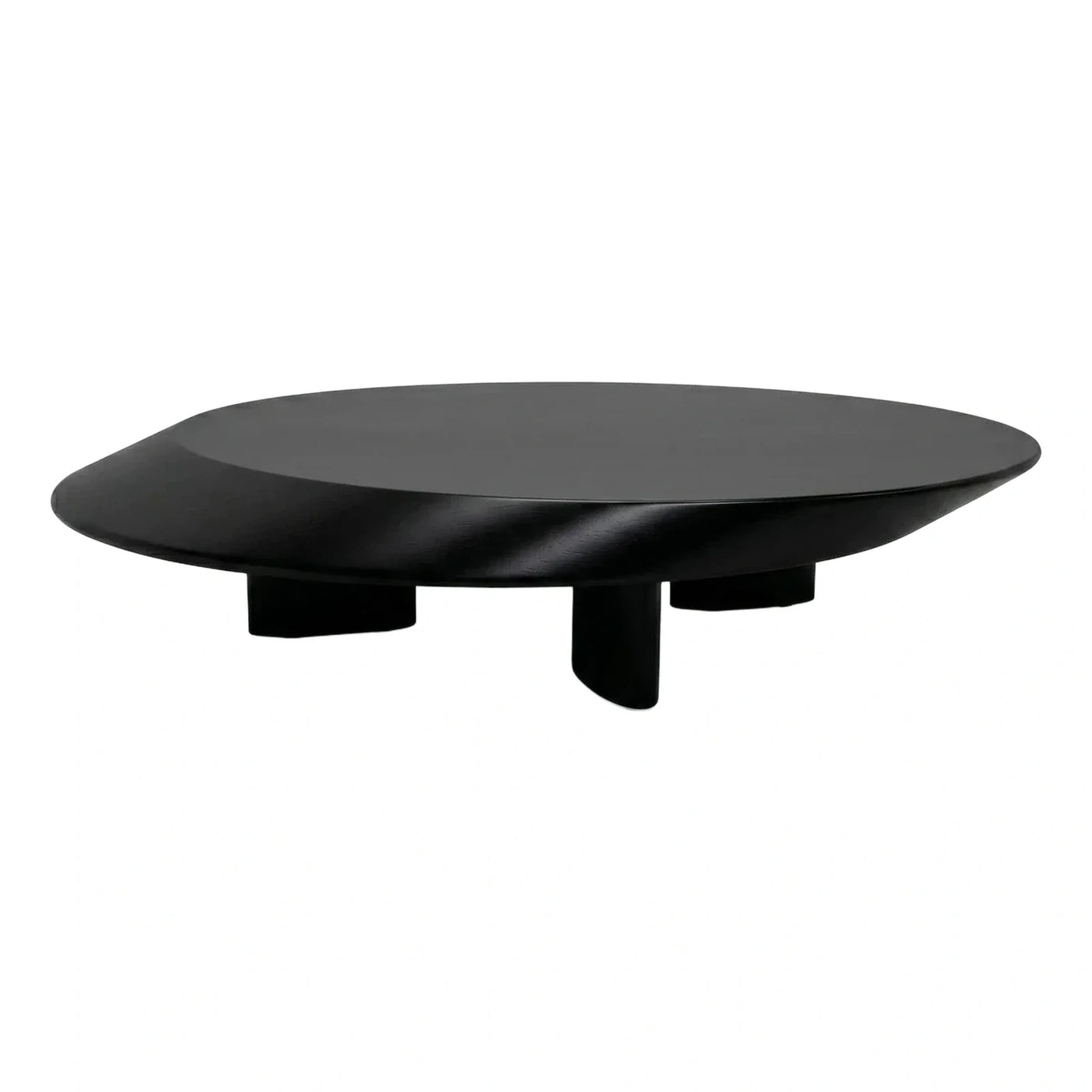 Sculptural Black Wood Organic Coffee Table