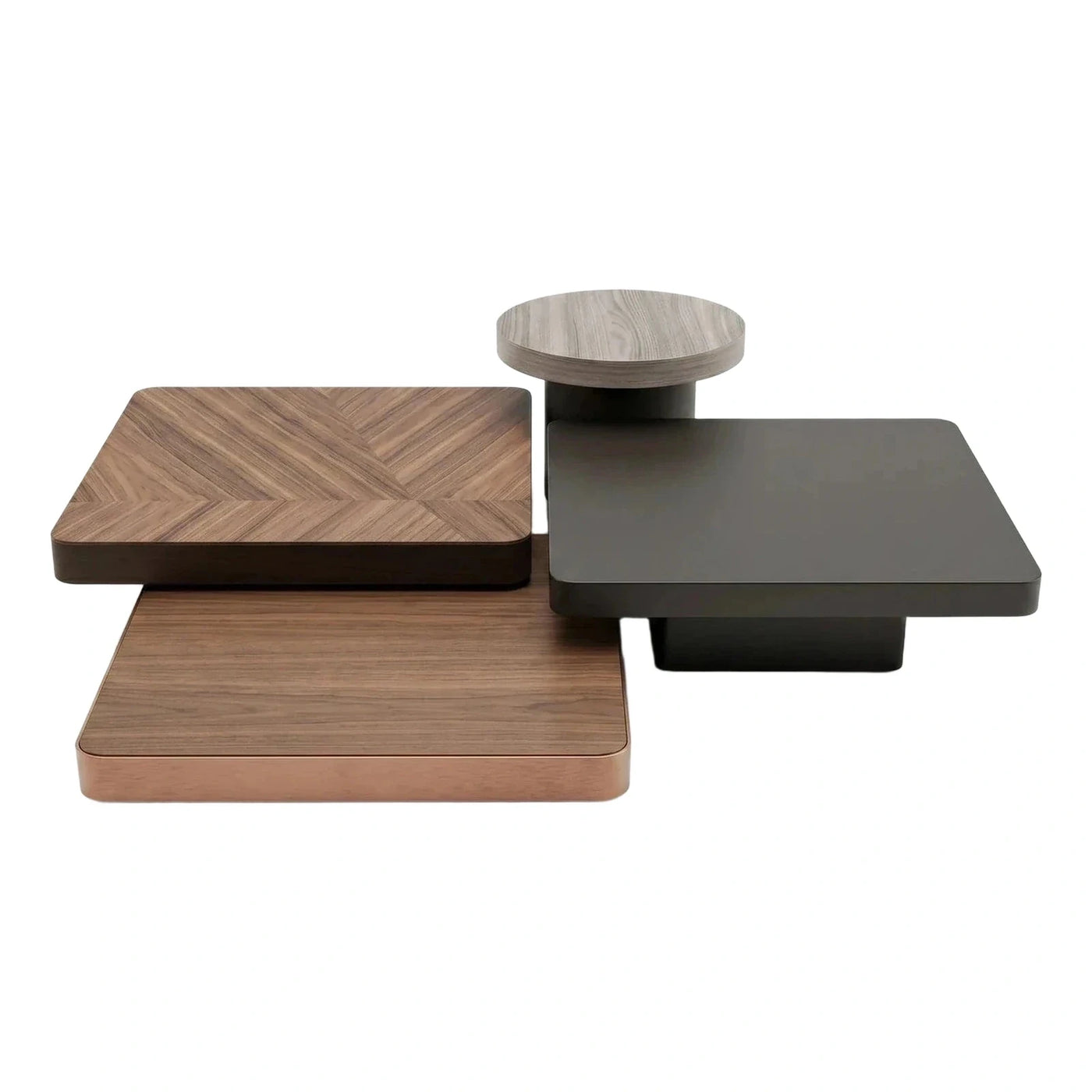 Modern Geometric Modular Coffee Table Set Mixed Finishes