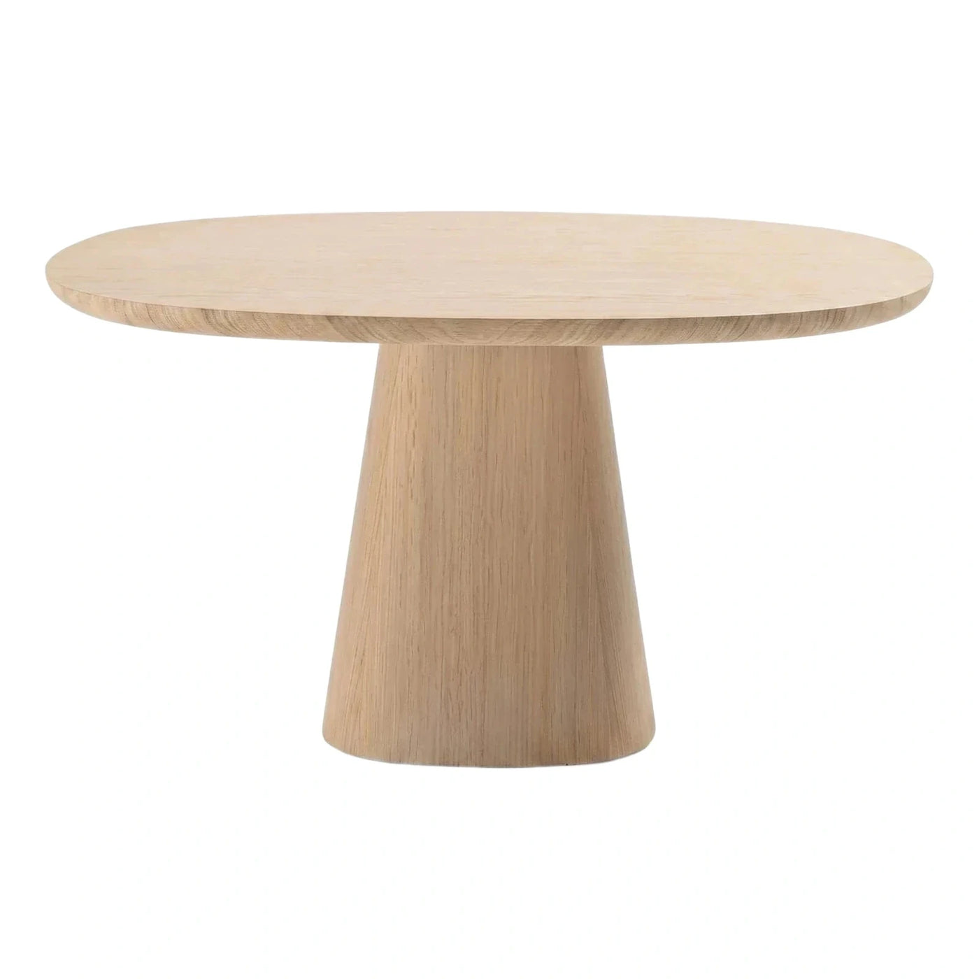 Round Light Wood Coffee Table Conical Base