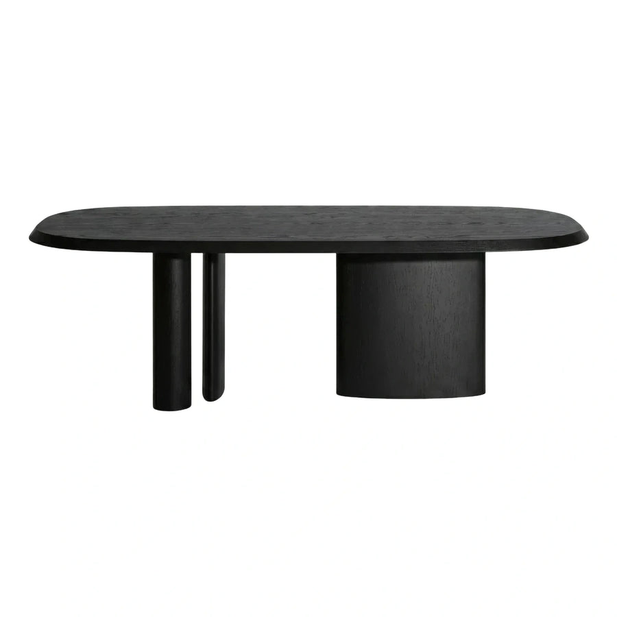 Black Oval Wood Coffee Table