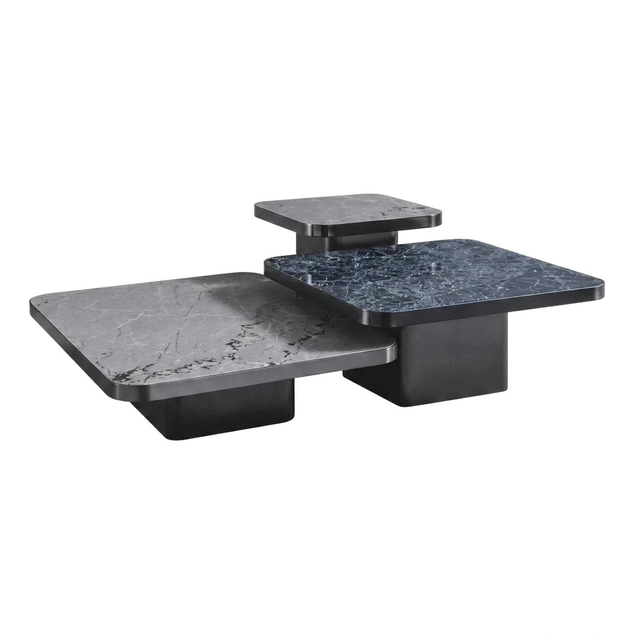 Modern Square Marble Nesting Coffee Table Set