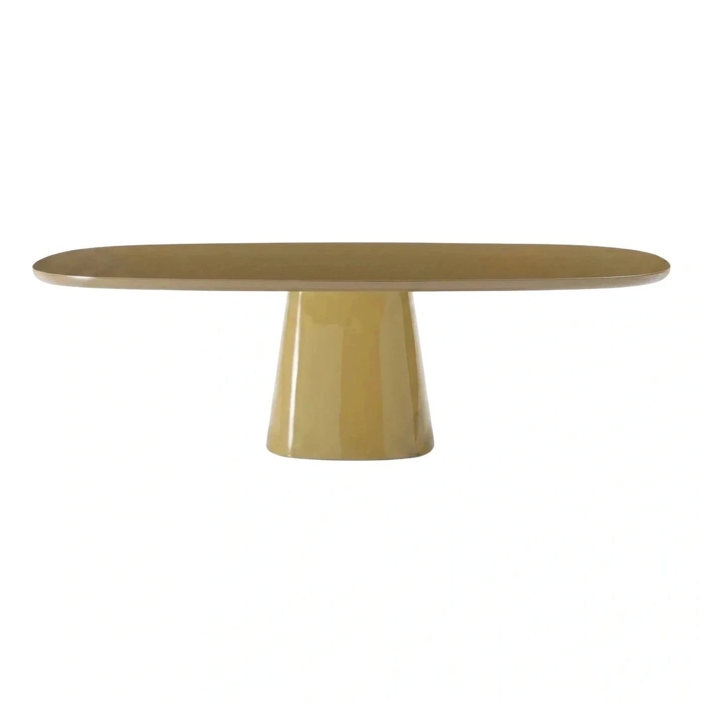 Modern Glossy Oval Pedestal Coffee Table