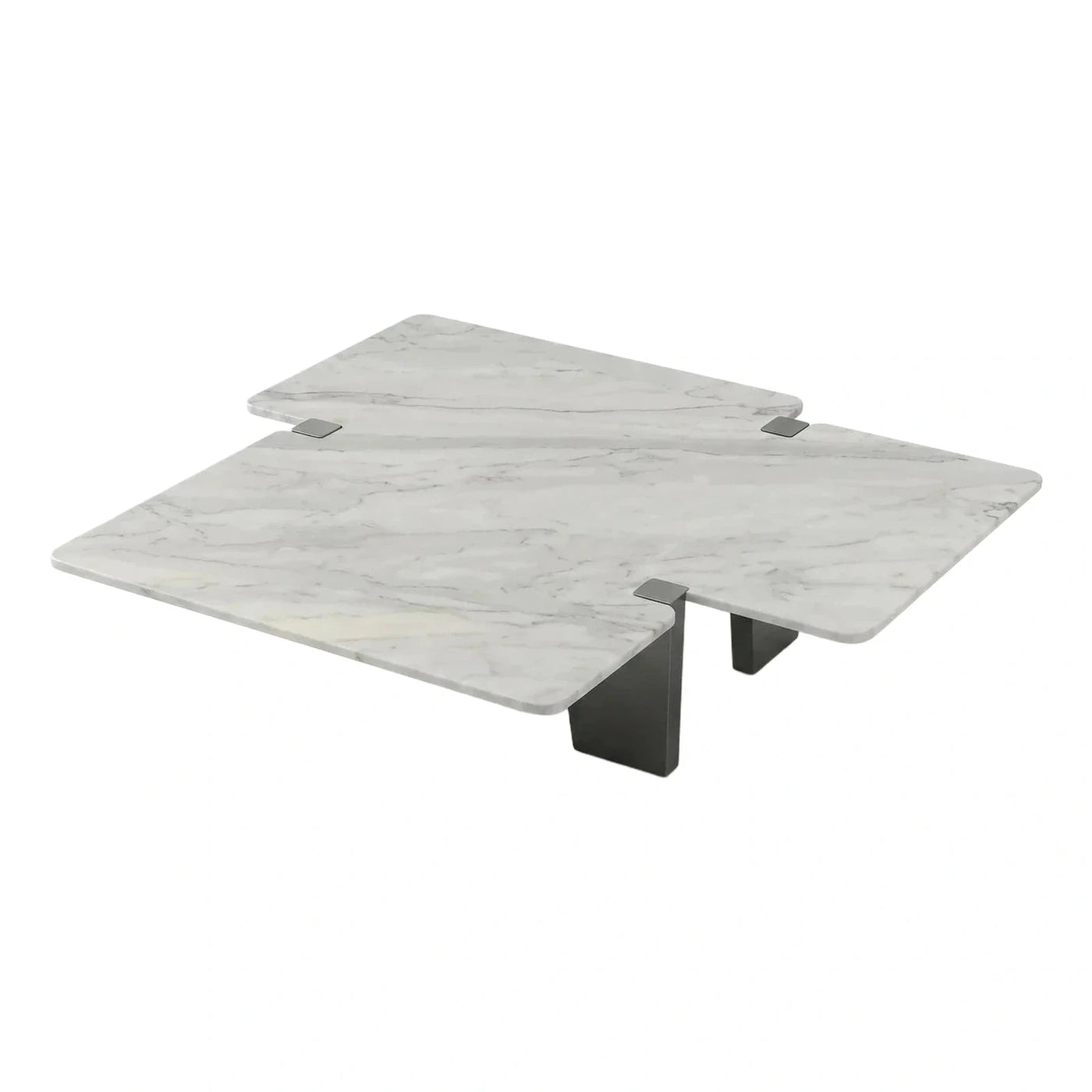 Modern White Marble Split Top Coffee Table