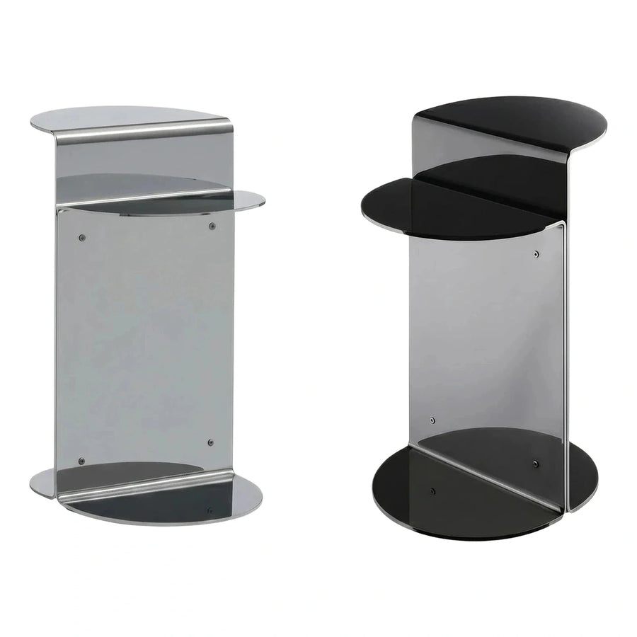 Modern Curved Acrylic Side Table Set