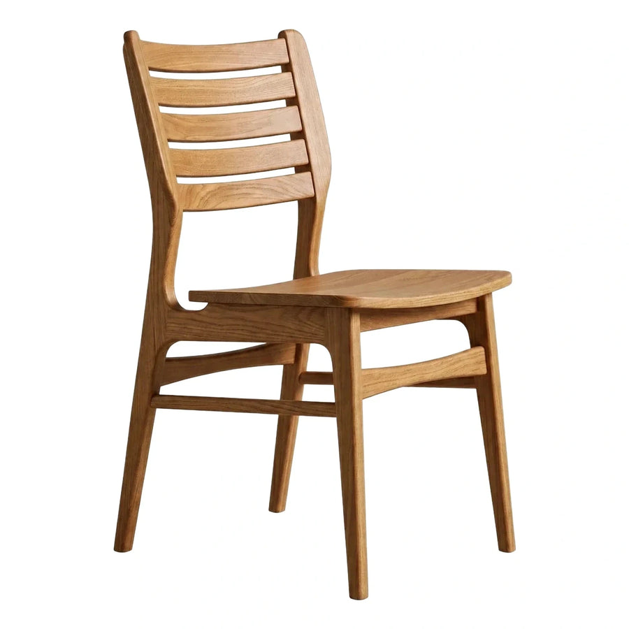 Solid Wood Ladder Back Dining Chair Natural Finish