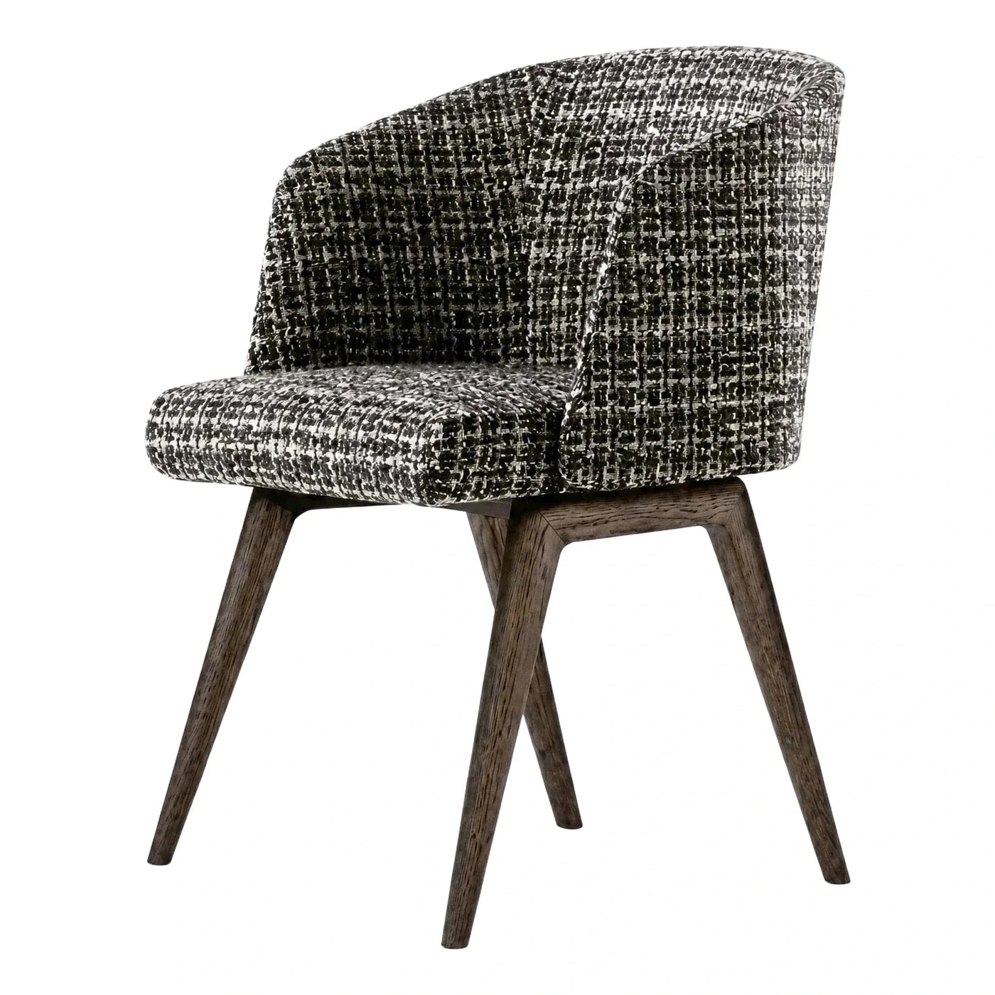 Modern Textured Dining Chair with Dark Wood Legs