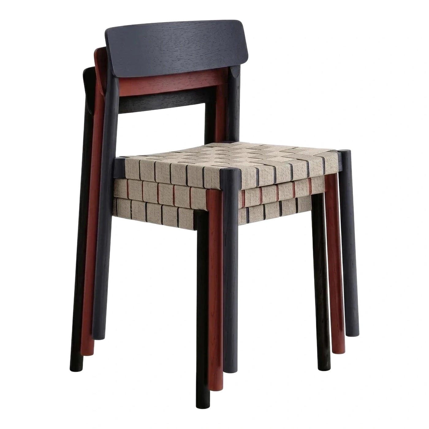 Modern Wooden Dining Chair with Woven Seat