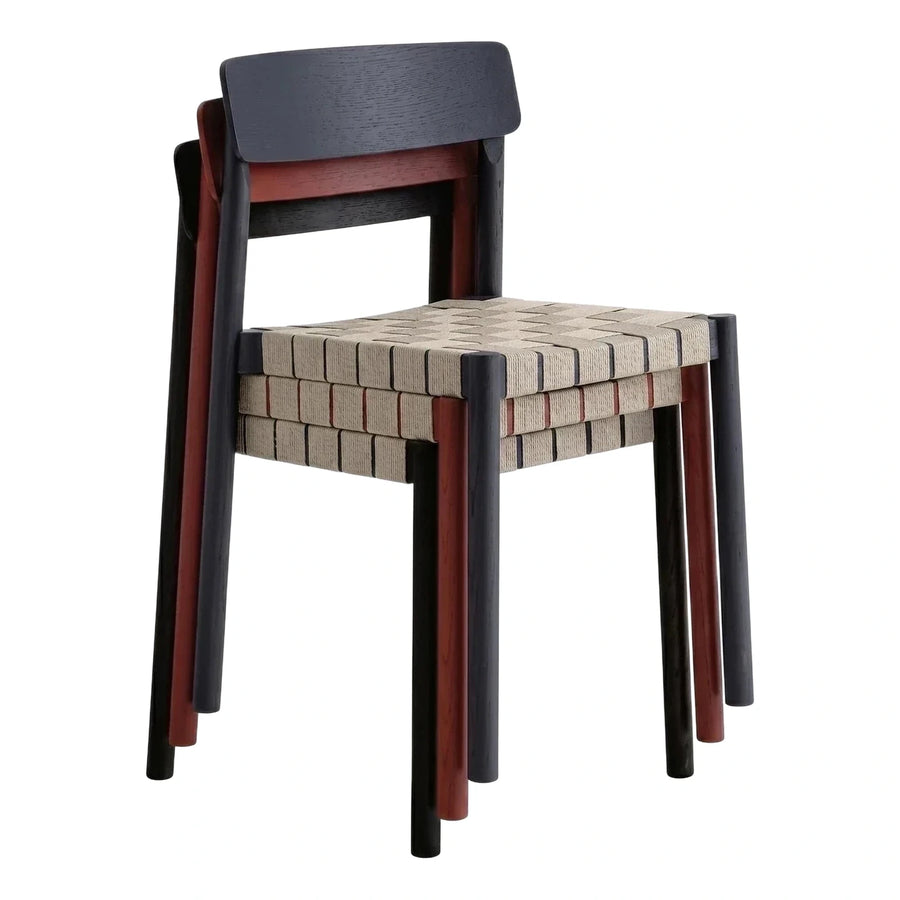 Modern Wooden Dining Chair with Woven Seat