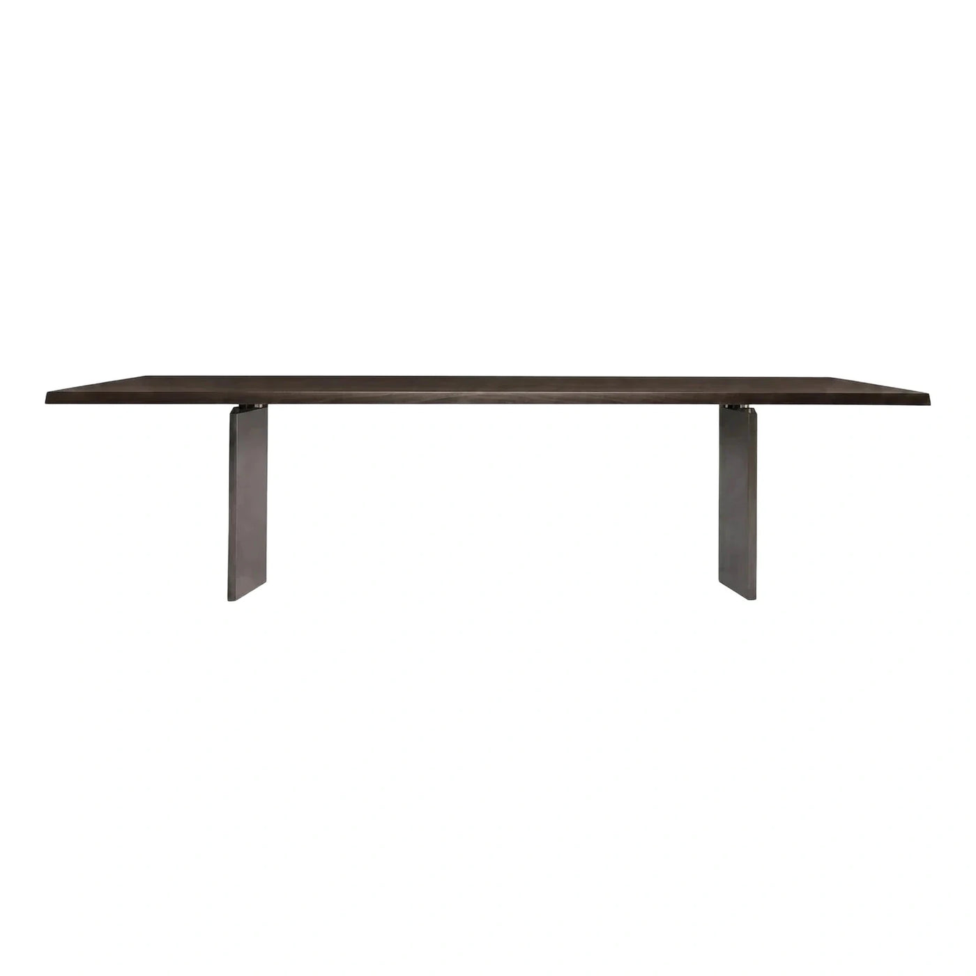 Modern Dark Wood Rectangular Dining Table with Panel Legs