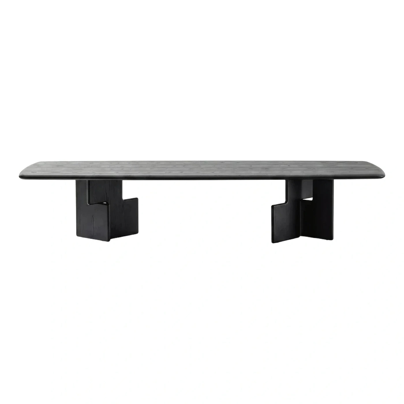 Modern Black Wood Dining Table with Sculptural Legs