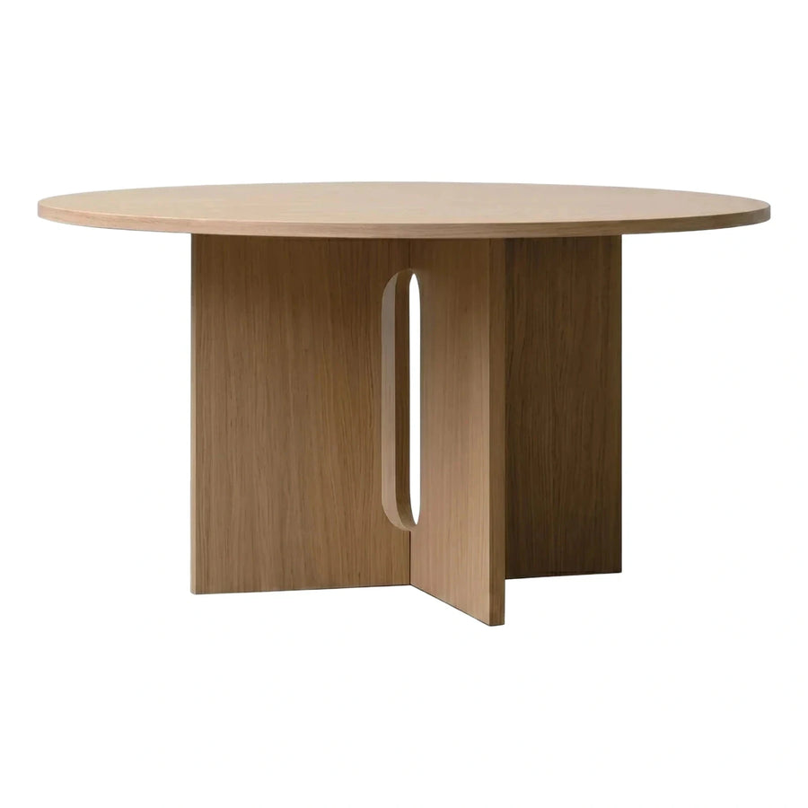 Oval Wood Dining Table with Cutout Pedestal Base
