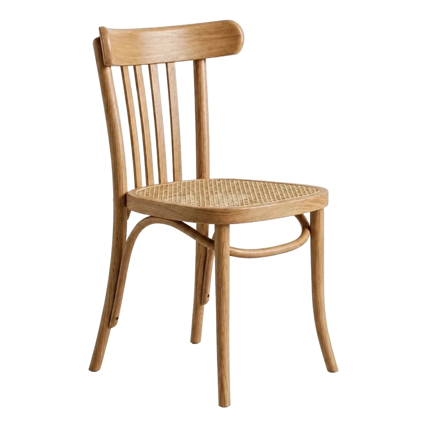 Light Wood Dining Chair with Cane Seat