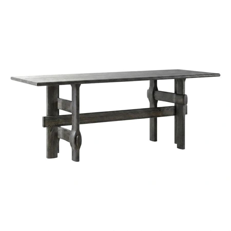 Modern Dark Grey Wood Rectangular Dining Table