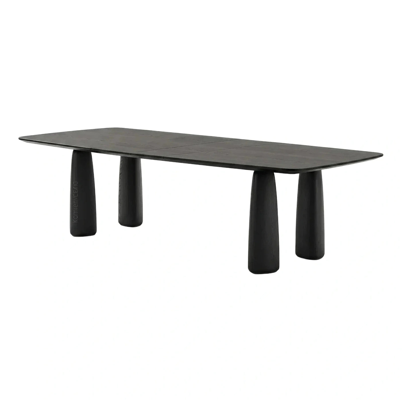 Modern Dark Wood Rectangular Dining Table with Tapered Legs