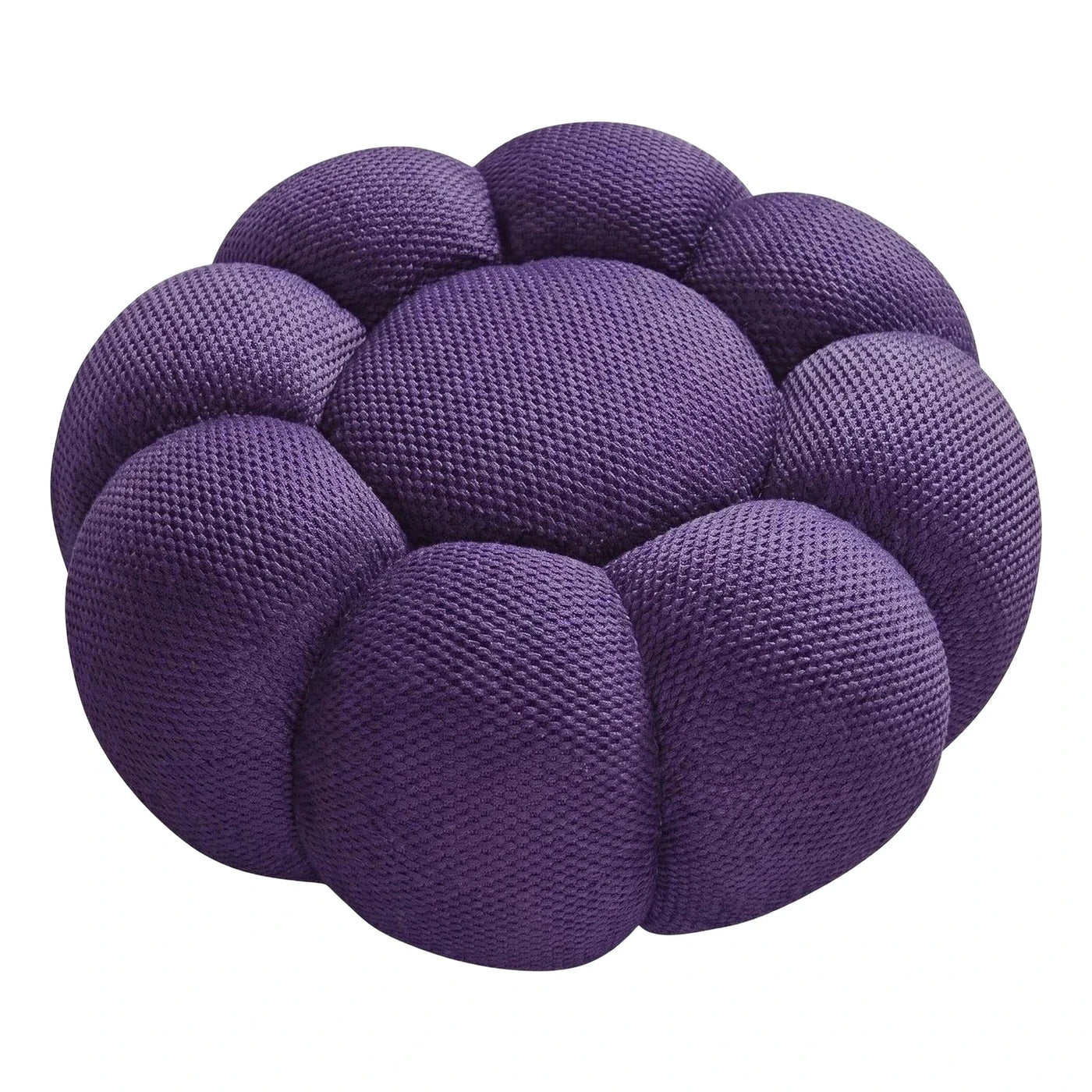 Purple Knitted Bubble Ottoman Pouf