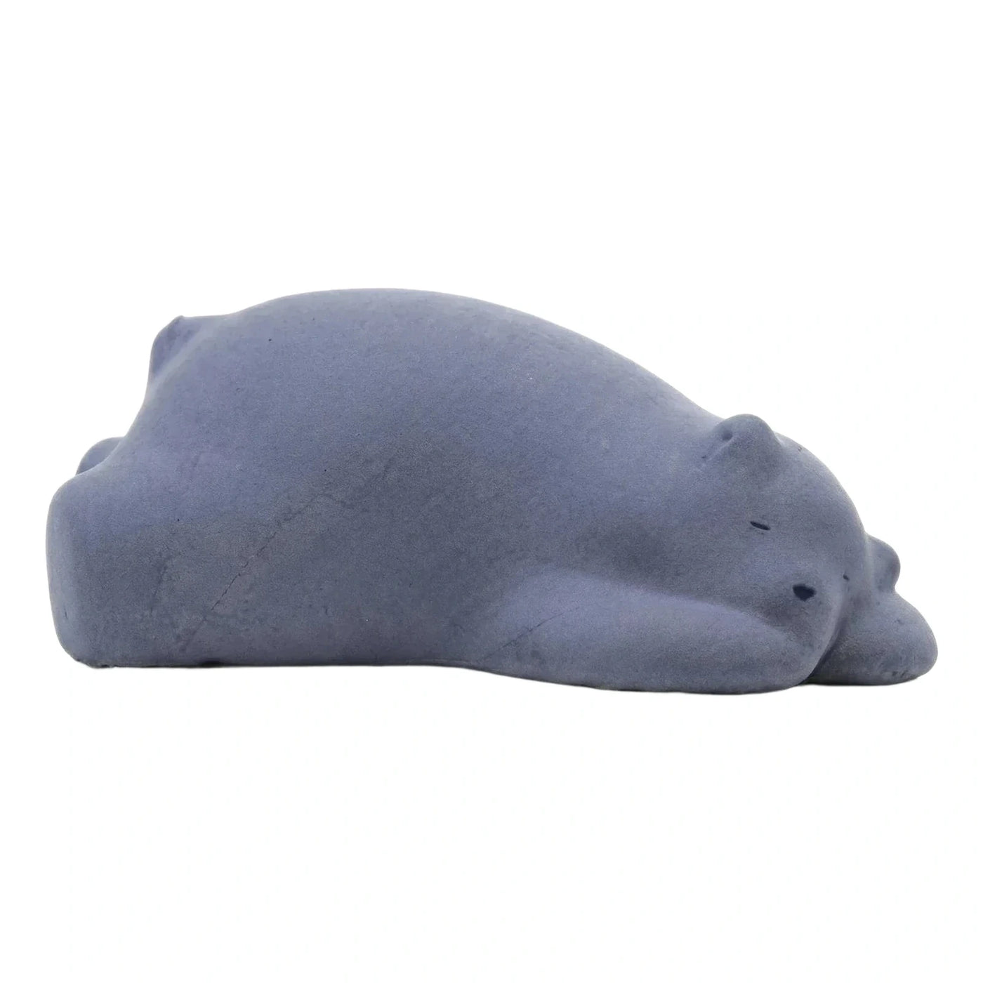 Blue Sleeping Bear Sculptural Ottoman Accent