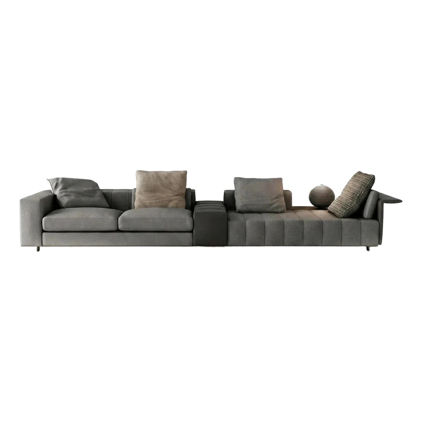Modern Grey Modular Sectional Sofa with Chaise