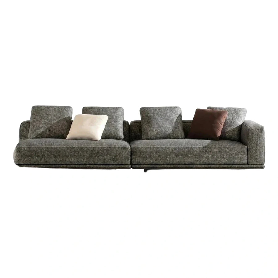 Modern Grey Textured Modular Sofa With Side Table