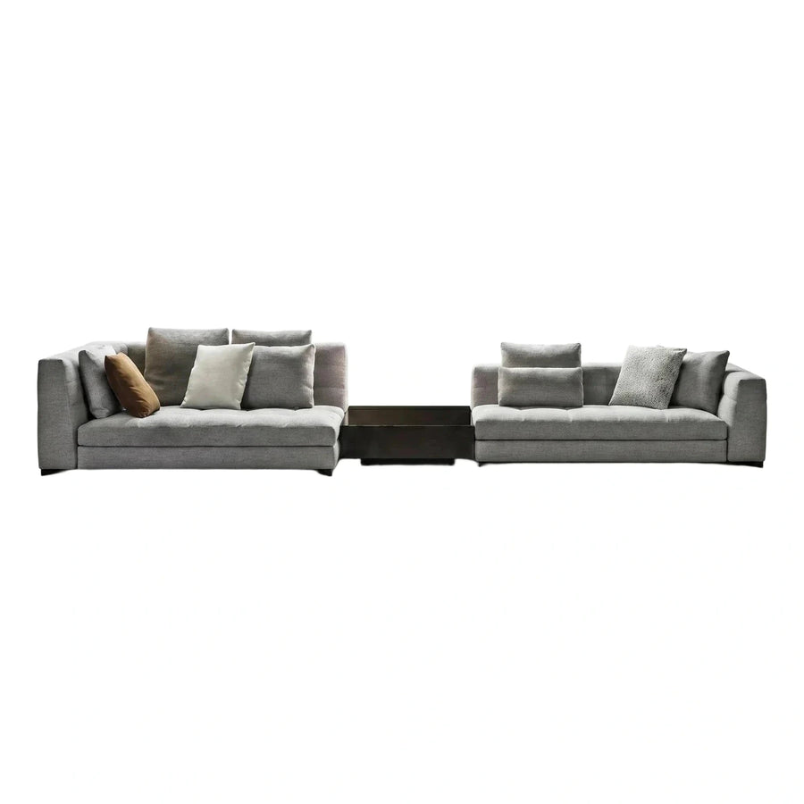 Modern Grey Modular Sectional Sofa with Center Table