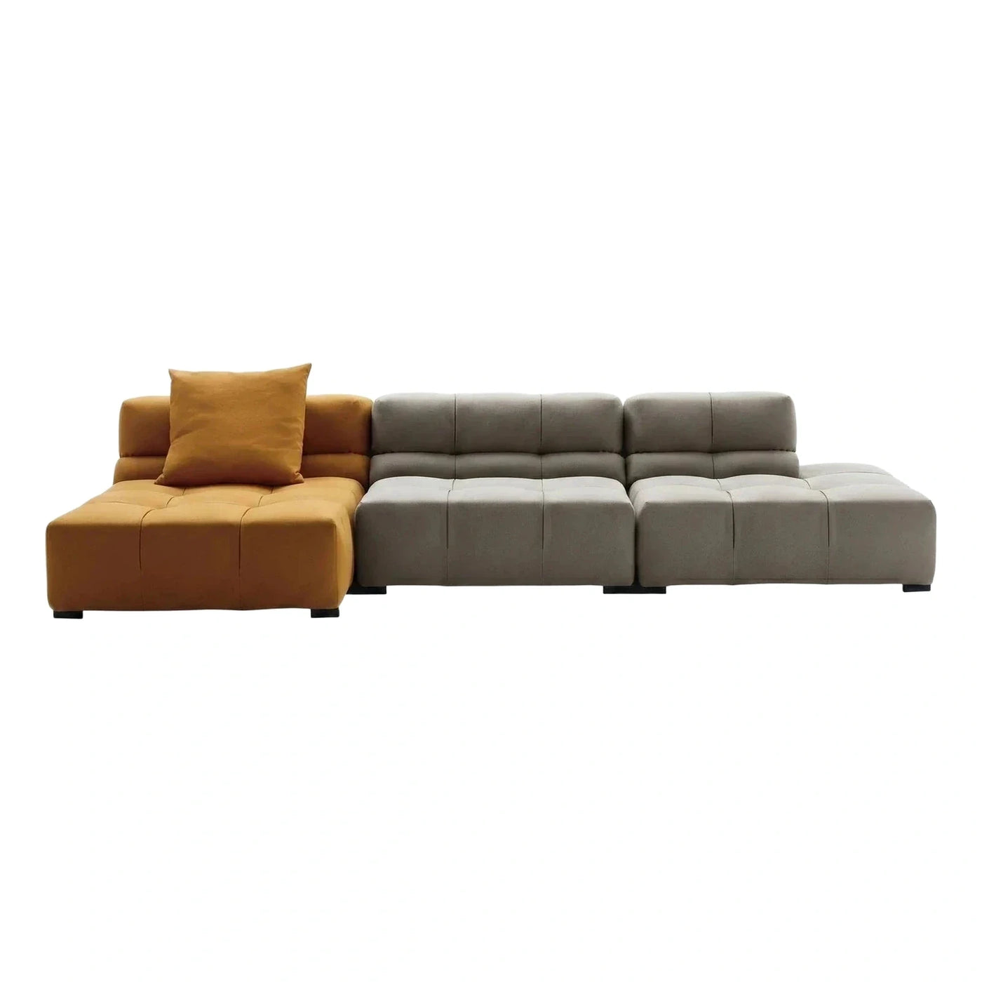 Modern Modular Sectional Sofa Mustard and Grey