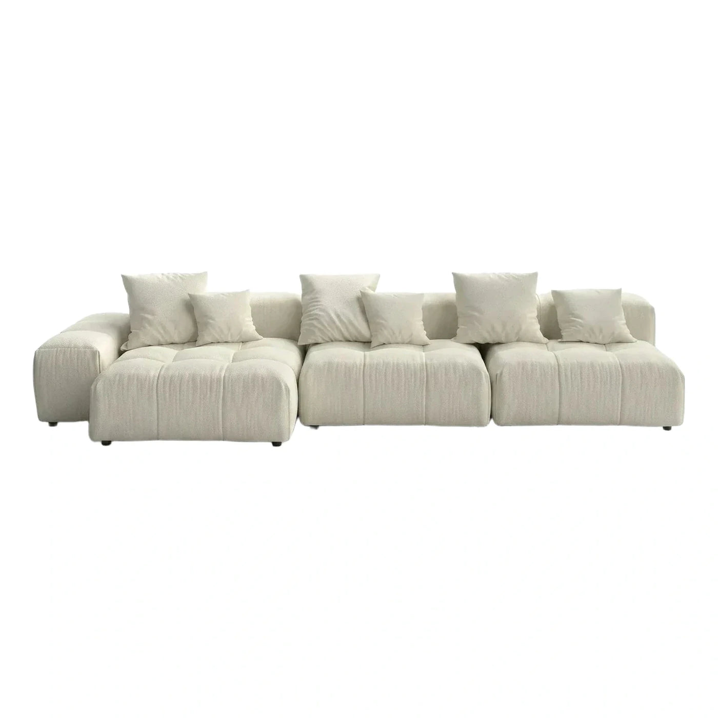 Modern Cream Modular Sectional Sofa with Textured Fabric