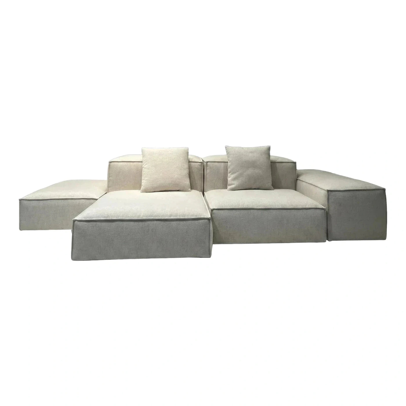 Modern Light Grey Modular Sectional Sofa with Chaise