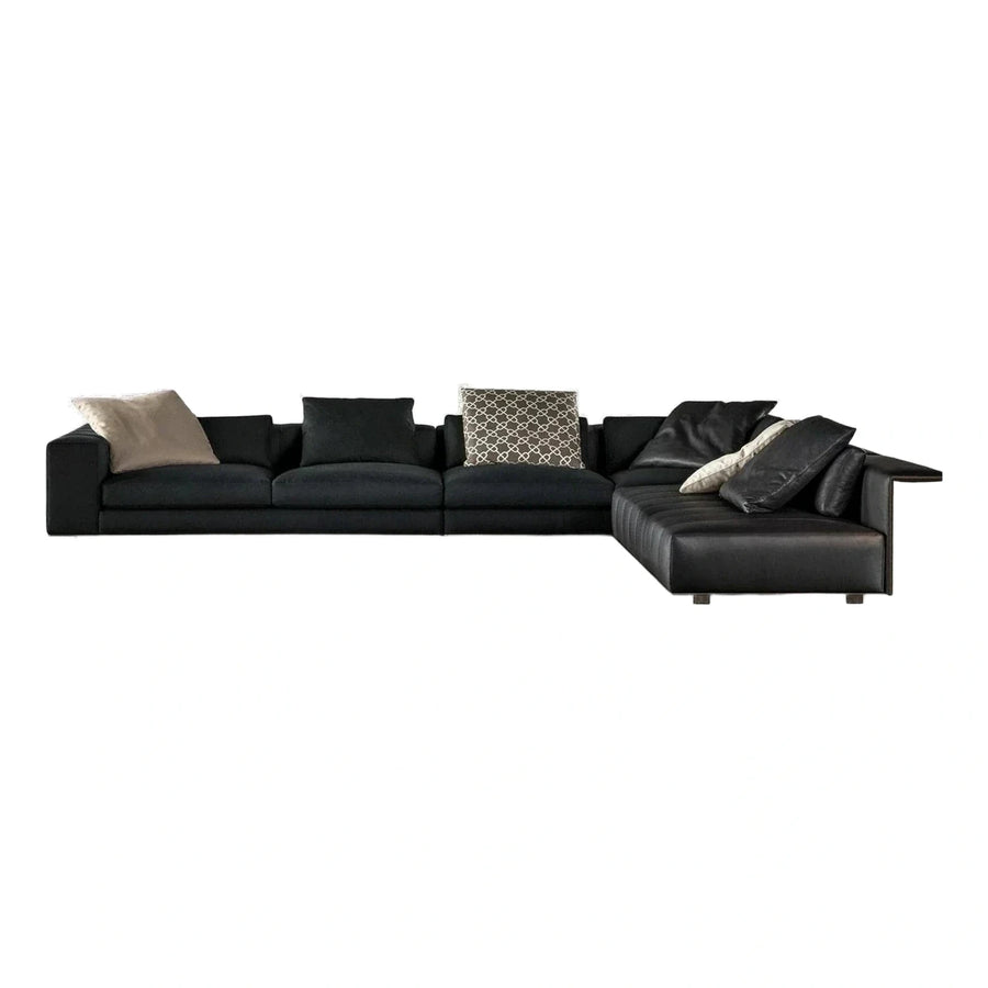 Black Modern L-Shaped Sectional Sofa