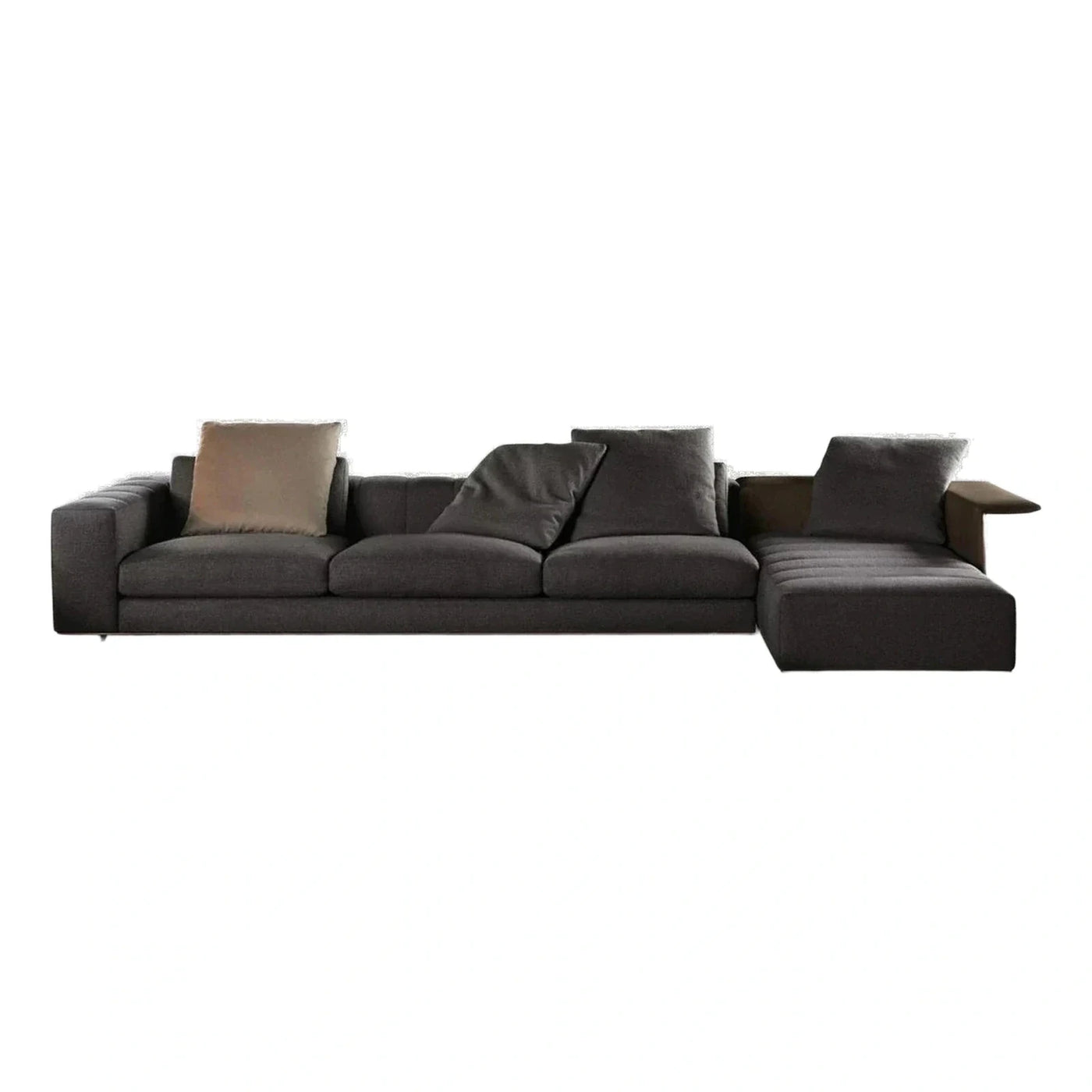 Modern Dark Grey Fabric Sectional Sofa