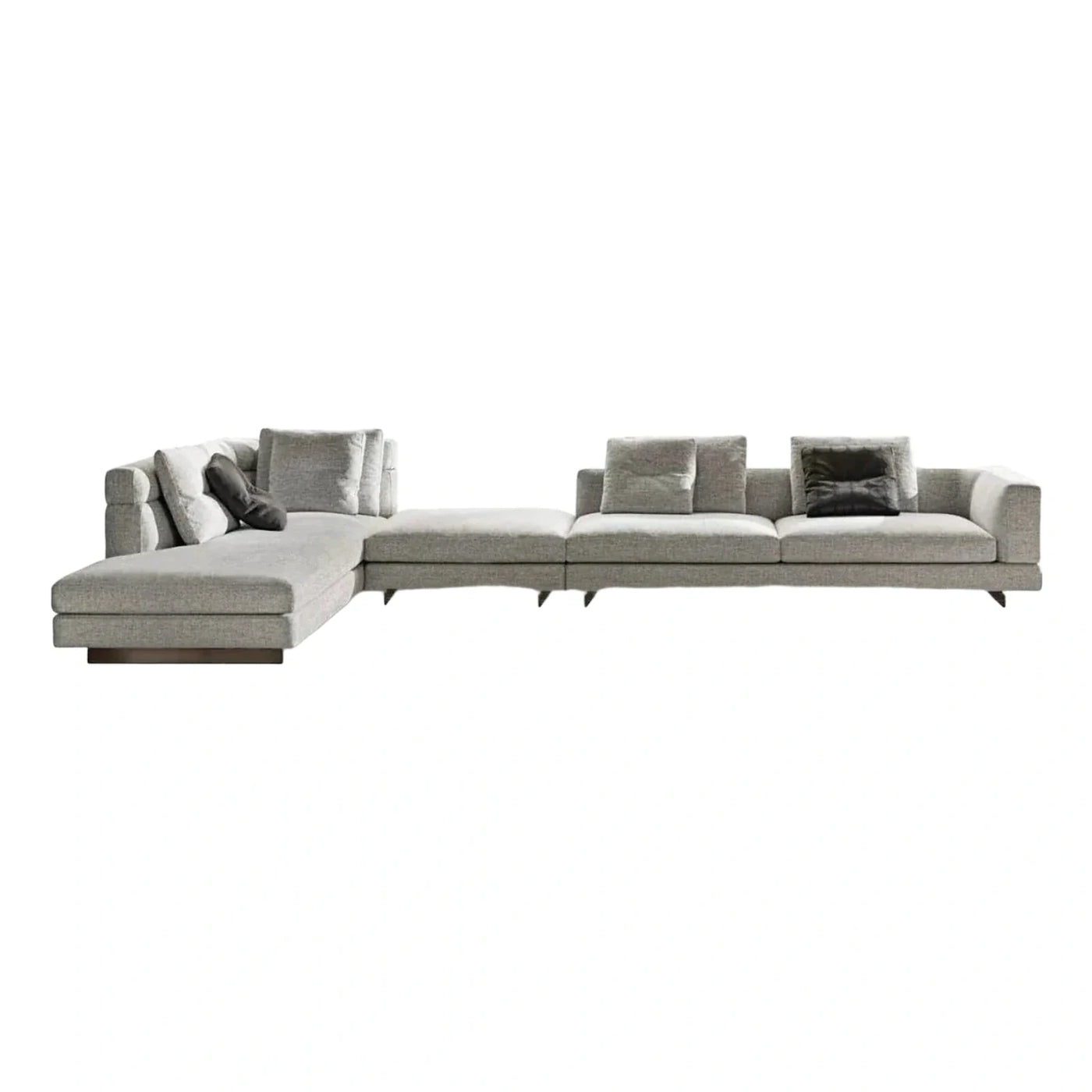 Modern Light Grey Fabric Sectional Sofa