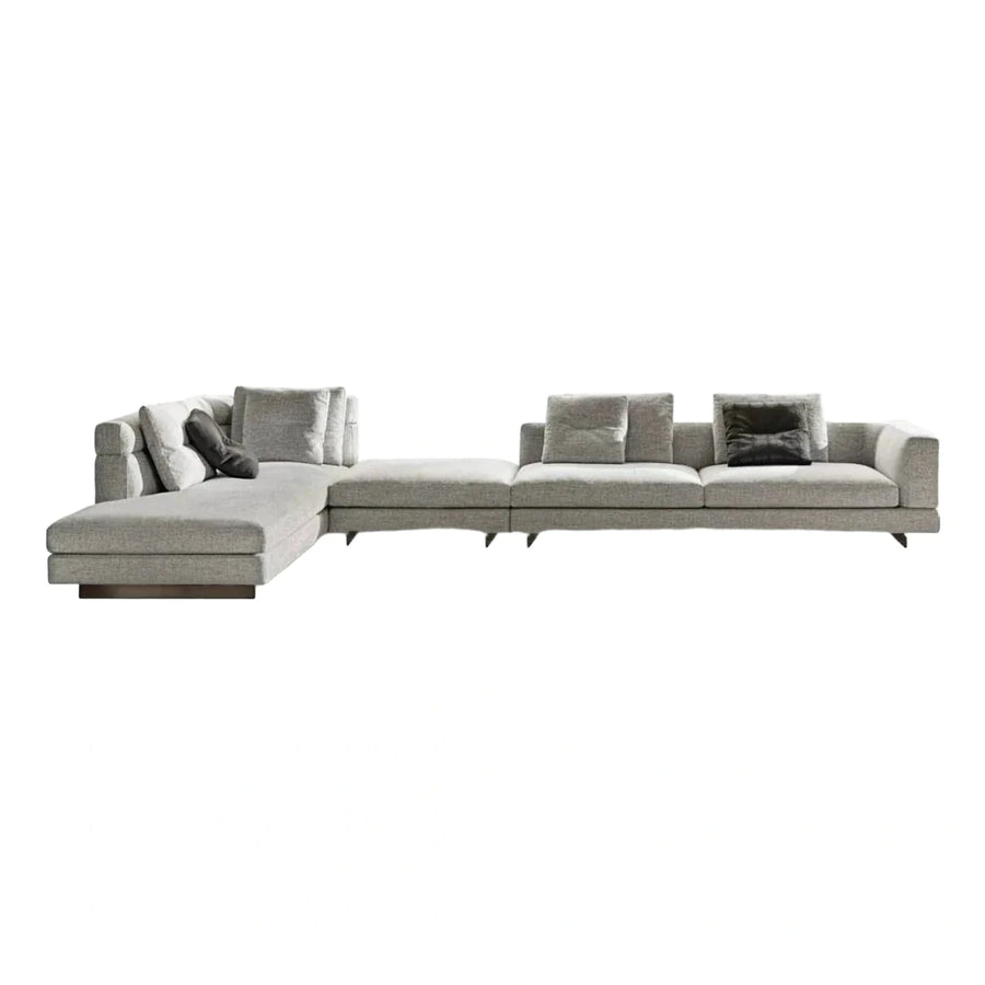 Modern Light Grey Fabric Sectional Sofa