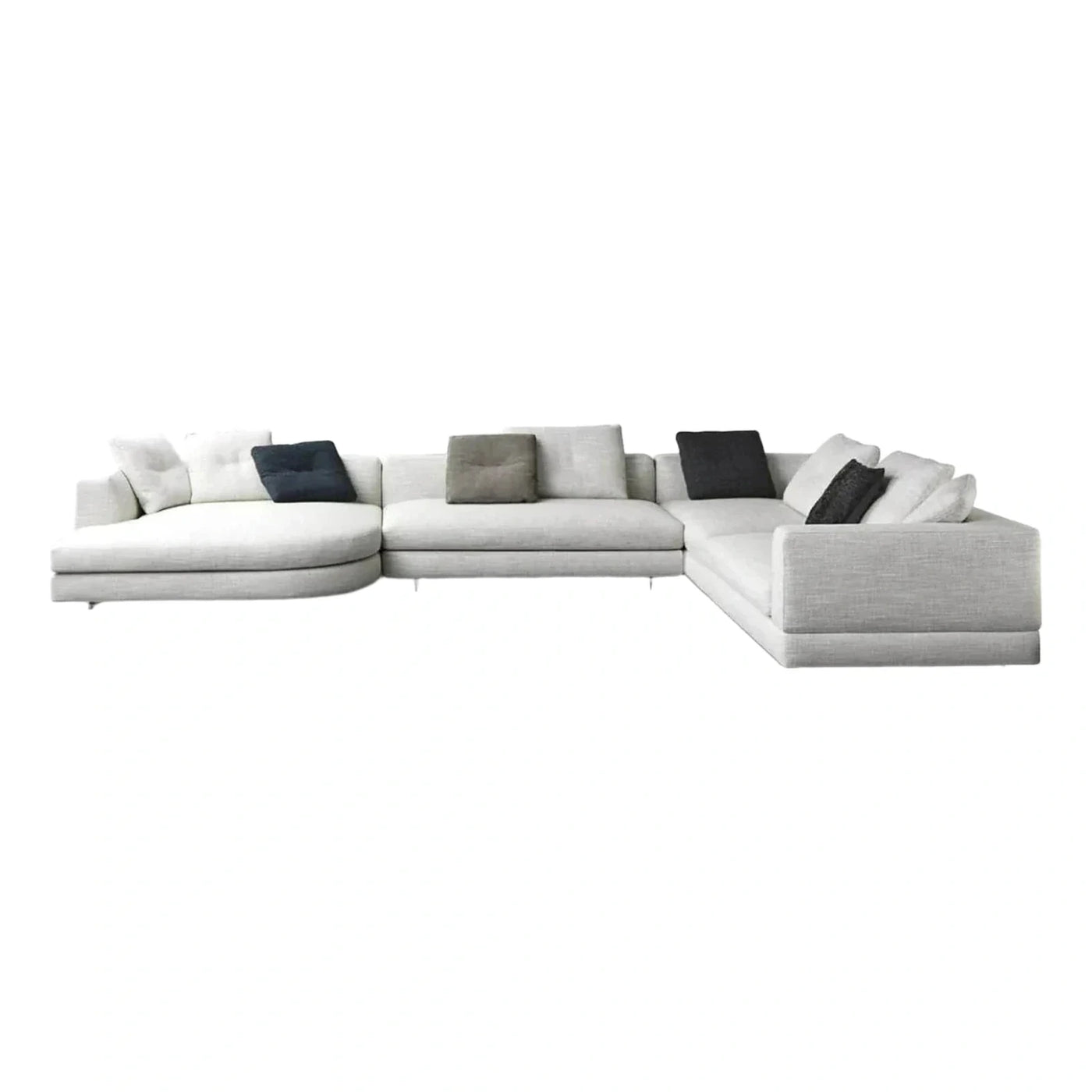 Modern Light Grey Fabric Sectional Sofa