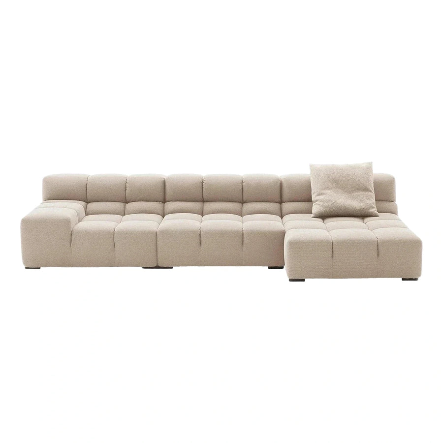 Beige Modular Fabric Sectional Sofa