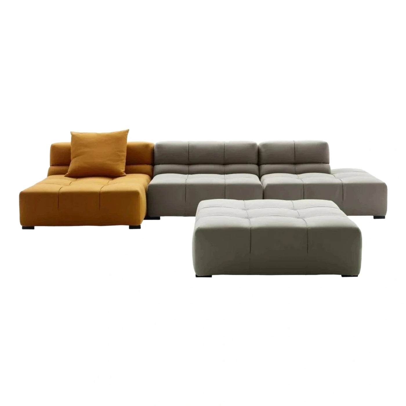 Modern Multi-Color Leather Sectional Sofa
