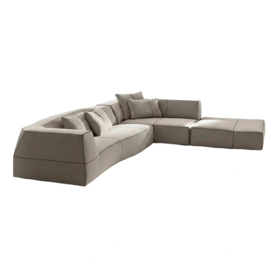 Modern Taupe Modular Sectional Sofa With Chaise