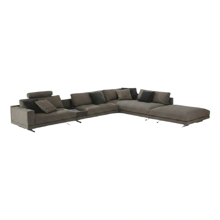 Modern Grey Fabric Sectional Sofa with Chaise