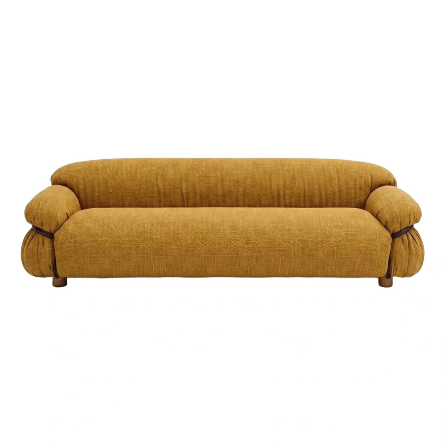 Modern Mustard Yellow Textured Fabric Sofa