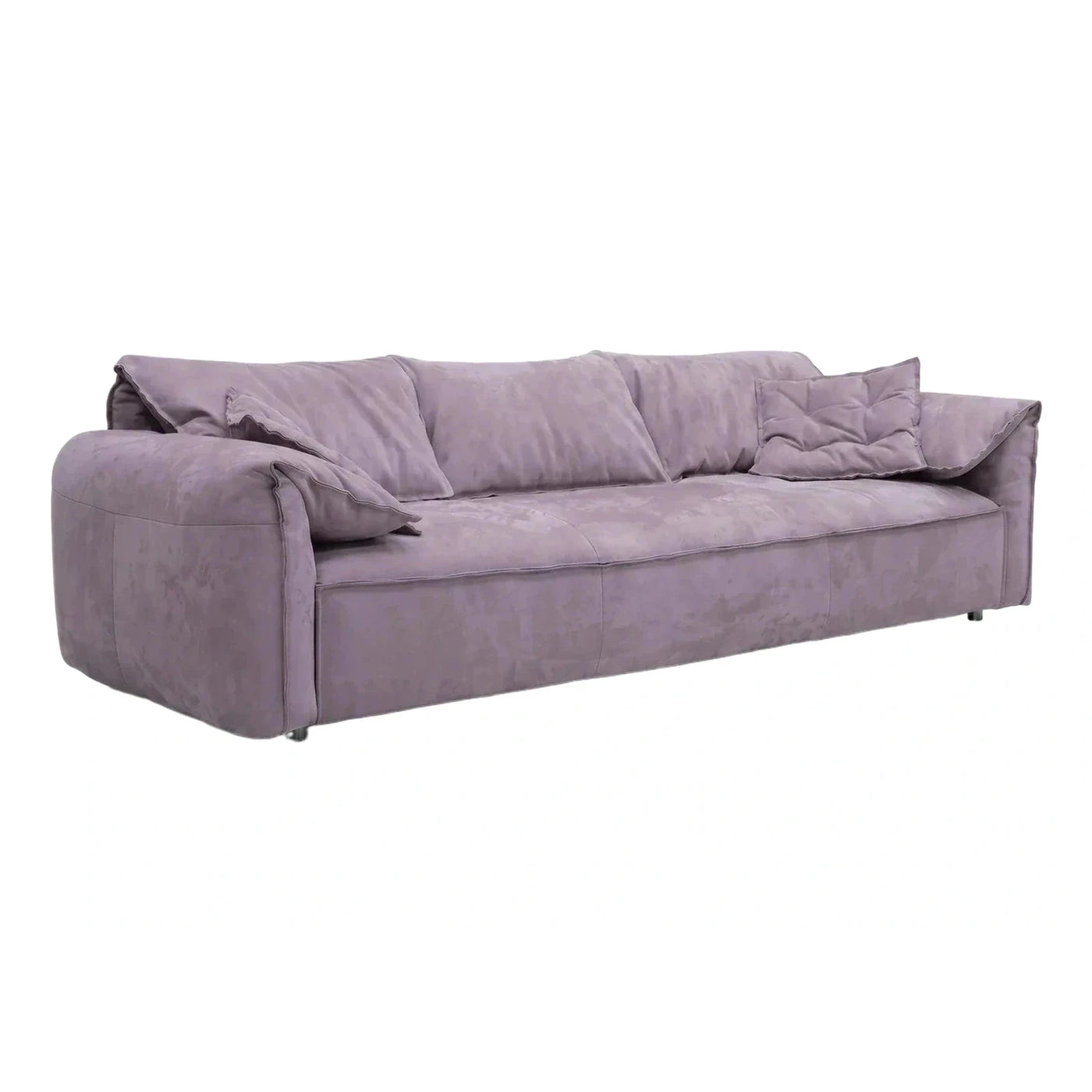 Lavender Velvet Modern Low Profile Sofa