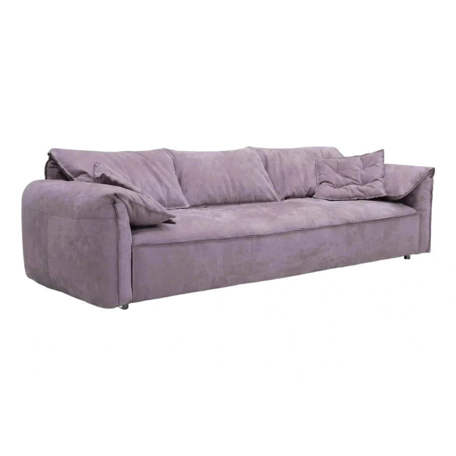 Lavender Velvet Modern Low Profile Sofa
