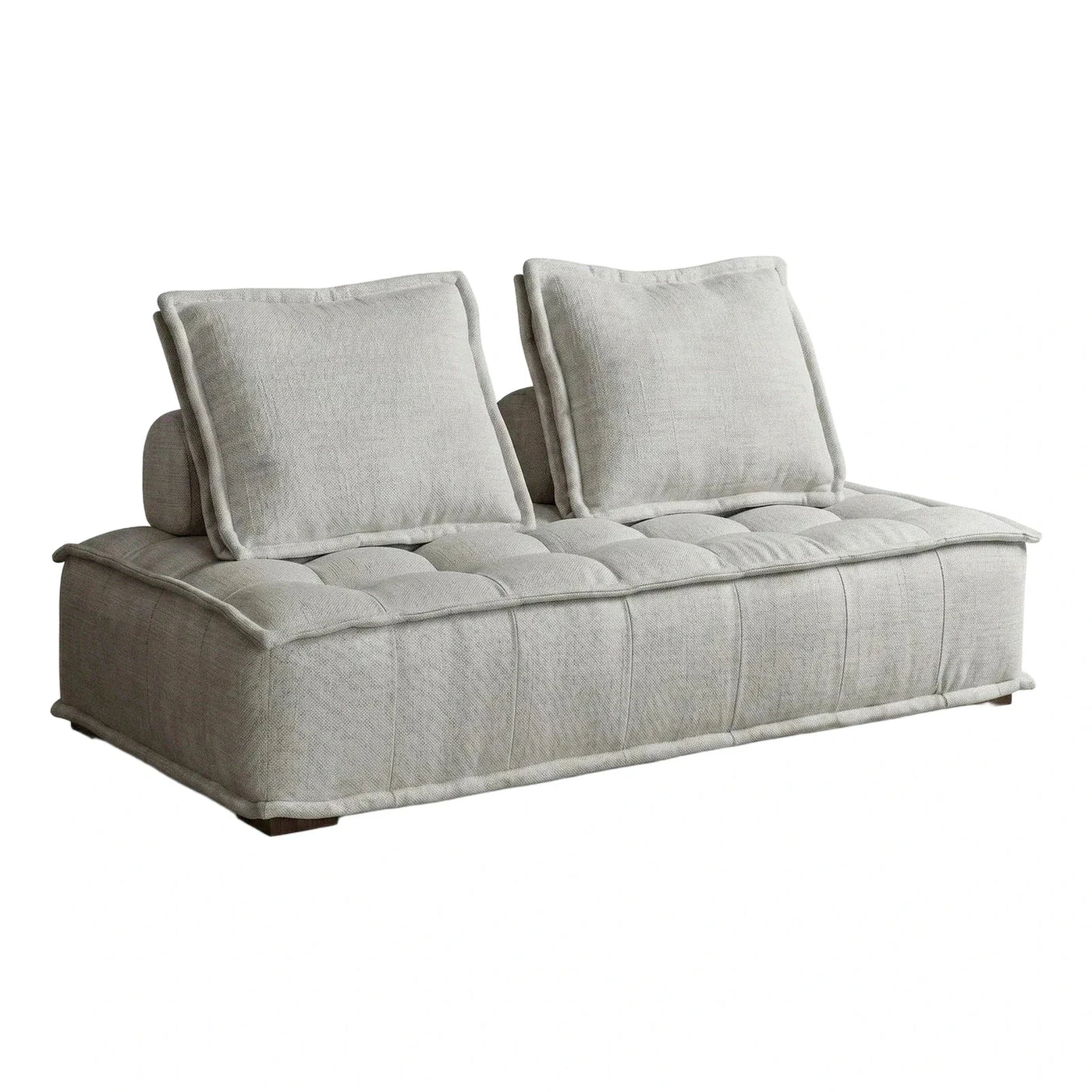Modern Low Profile Tufted Fabric Sofa