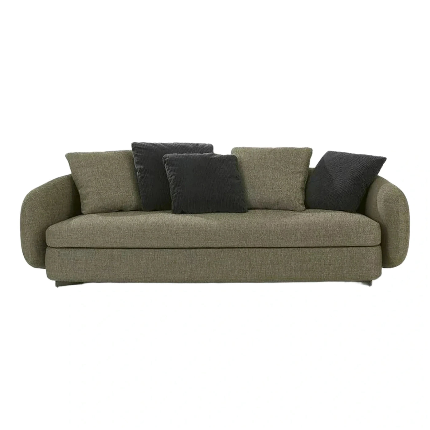 Modern Olive Green Textured Fabric Sofa