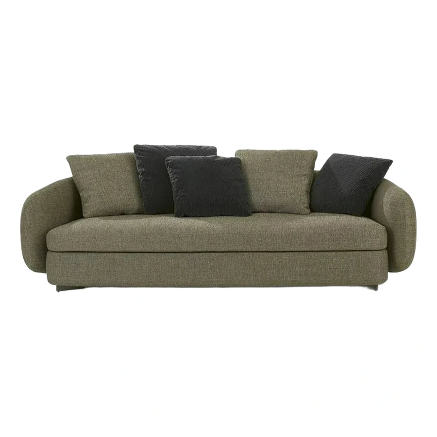 Modern Olive Green Textured Fabric Sofa